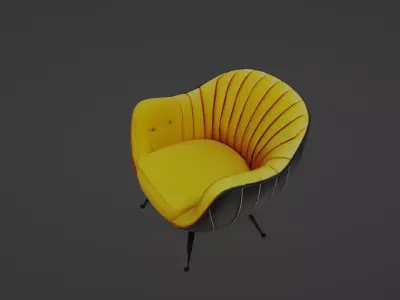 Retro-Futuristic Designer Lounge Chair 3D model