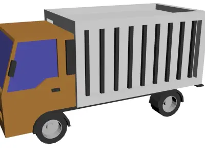 Low Poly Game Ready Truck Low-poly 3D model
