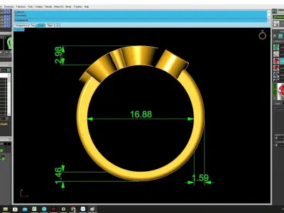 Initial H Diamond Ring 3D Jewelry Model 4292 3D print model