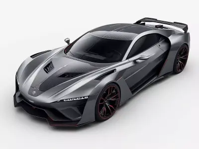 Luxury Silver Concept Hypercar 3D Model Low-poly 3D model