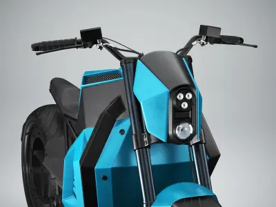 RMK E2 electric motorcycle Aquamarine 3D model