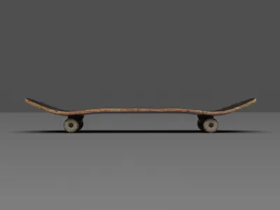Post Apocalyptic Old Skate Low Poly PBR - Blender Native Asset Low-poly 3D model