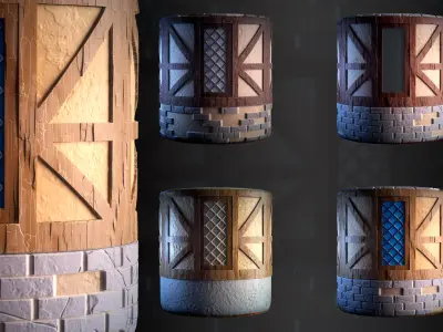 Wall Medieval Stylized - VOL 09 - SBsar - Maps 3D model