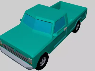 Low Poly Work Pickup Truck Low-poly 3D model