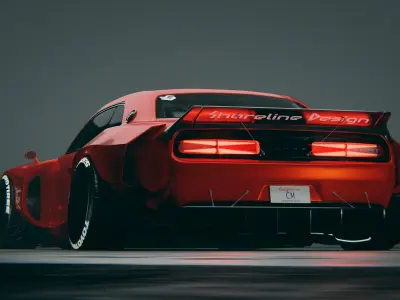 Dodge Challenger Hellcat quad turbo  3D model