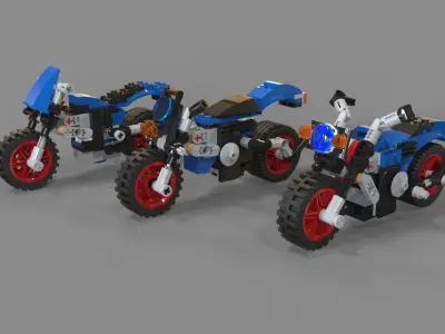 Lego Motorcycles pack 3D model