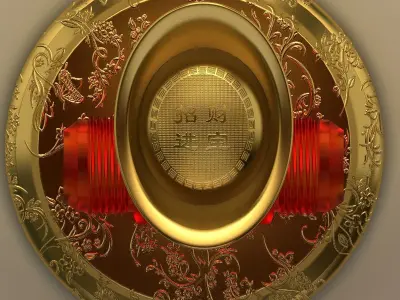 Chinese gold ingot 3D model