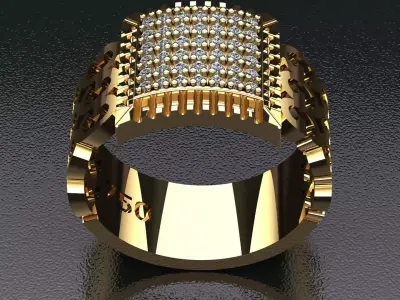 pave ring for man  3D print model