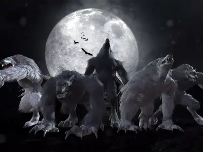 Werewolf low-poly game engine ready 3D model Low-poly 3D model