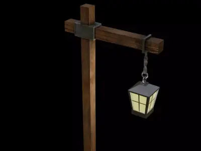 low-poly lamp with 2k PBR materials Free low-poly 3D model