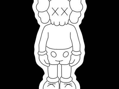 Kaws Neon Sign 3D model get