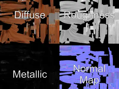 Metallic Bulrush Model Pack for Decorative Environments Low-poly 3D model