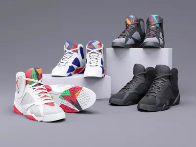 Air Jordan7 retro sneakers version2 3D model