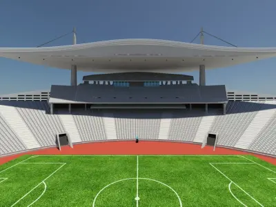 Champions League Istanbul Ataturk Olympic Stadium 3D Model Low-poly 3D model