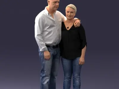 000231 Couple Standing Together Embracing Pose 1205 3dp 3D print model