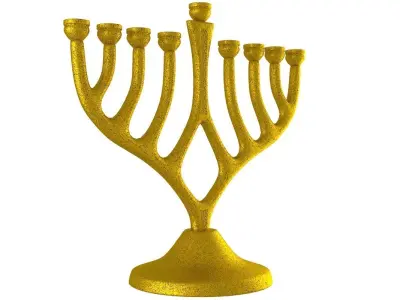 Menorah gold 3D model