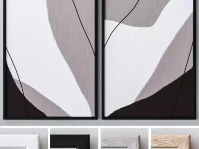 Set of large wall paintings  514 3D model