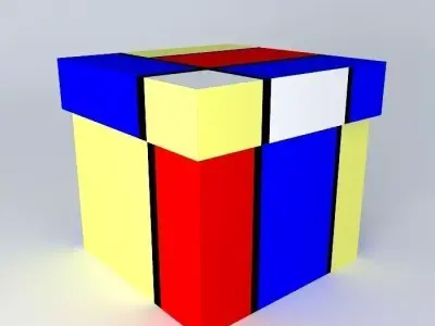 Mondrian box Mondrian box ornament decorative object Free 3D model
