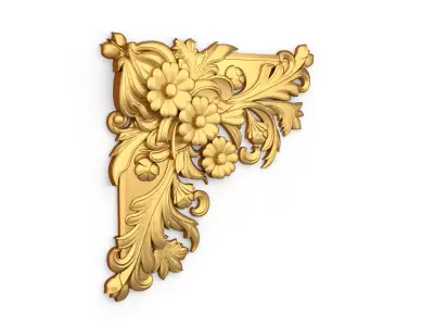 Classic carved corner decor ornament cnc 3d printing stl 07 3D print model