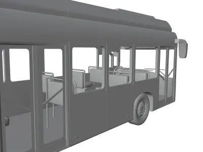Public transport eco bus unbranded 3D model
