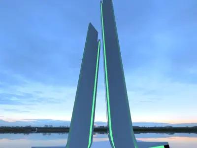 futuristic skyscraper 3D model