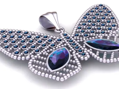 Elegant Butterfly Pendant 3D Printable Model 3D print model