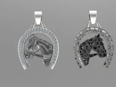 Horse Fusion Pendant 3D print model