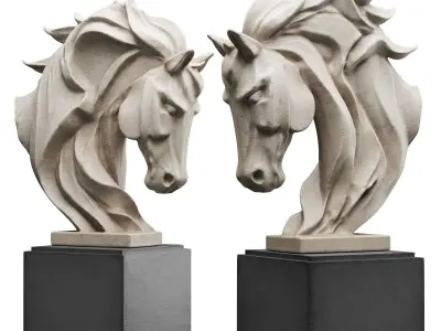 Horse head modern sculpture 3D model