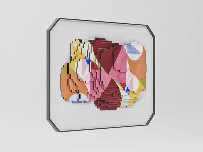 Painting Squares Colorful 3D model
