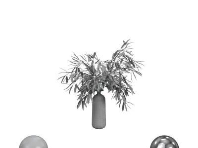 branches in vase 3D model