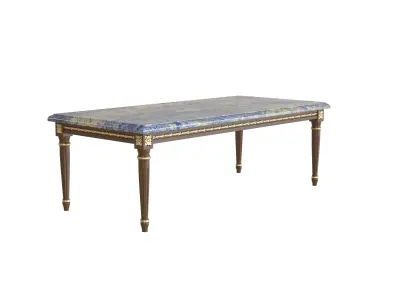 Rectangular marble top coffee table 3D model