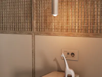 Wooden Bedroom Headboard 3D model