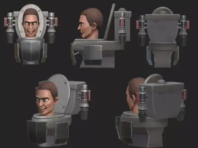 Toilet Turbo Skibidi Toilet Series 3D Model and Animation Low-poly 3D model
