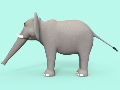 Cartoon Elephant Rigged 3D model