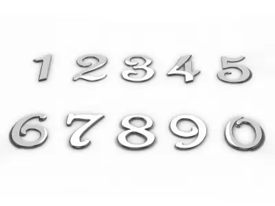 House Address Numbers from 0 to 9 COLLECTION 3D model