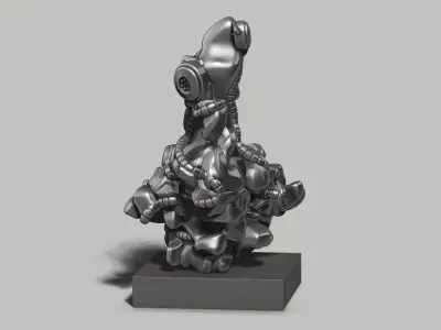 modern abstract robotic sculpture 153 3D print model