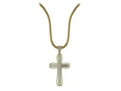 hip hop style cross with full diamond   3D print model