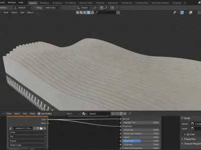 Modern wave panel wall Concrete structure Artistic Decoration 3D model