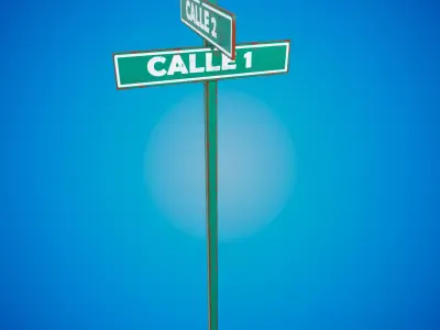 Street signs Free low-poly 3D model