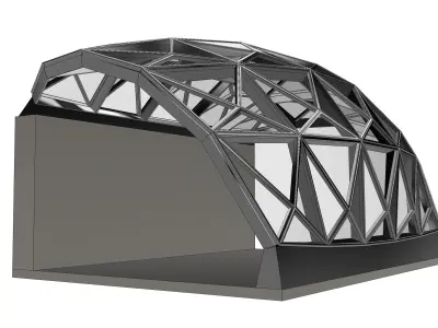 Parametric Ceiling Wave Contour Design with Hangers 3D model