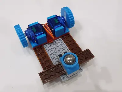Lego robot - Lego servo mount and lego omnidirectional wheel 3D print model