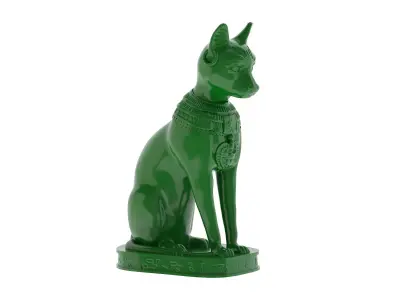 Ancient Egyptian Cat Statue Black 3D Print 3D print model