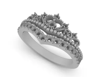 Jewelry Ring Crown 2 3D print model