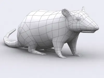3DRT - Rat Low-poly 3D model
