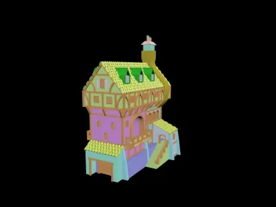 Medieval House 32 3D print model 3D model