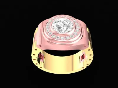 Luxury Mechanical Bezel Ring for Men 16 3D print model