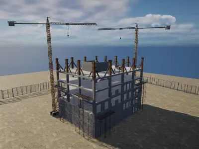 Construction Site v1 - Unreal Engine Project Low-poly 3D model