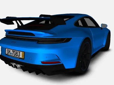 Porsche 911 992 GT3 2021 Gameready Low-poly 3D model