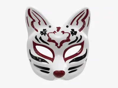 Half-face mask kitsune 3D model