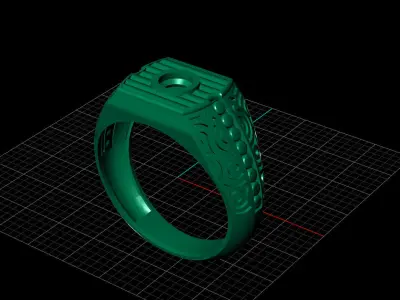 Print Ready STL 3DM  Gents Rings Diamond Men Ring  3D print model 28